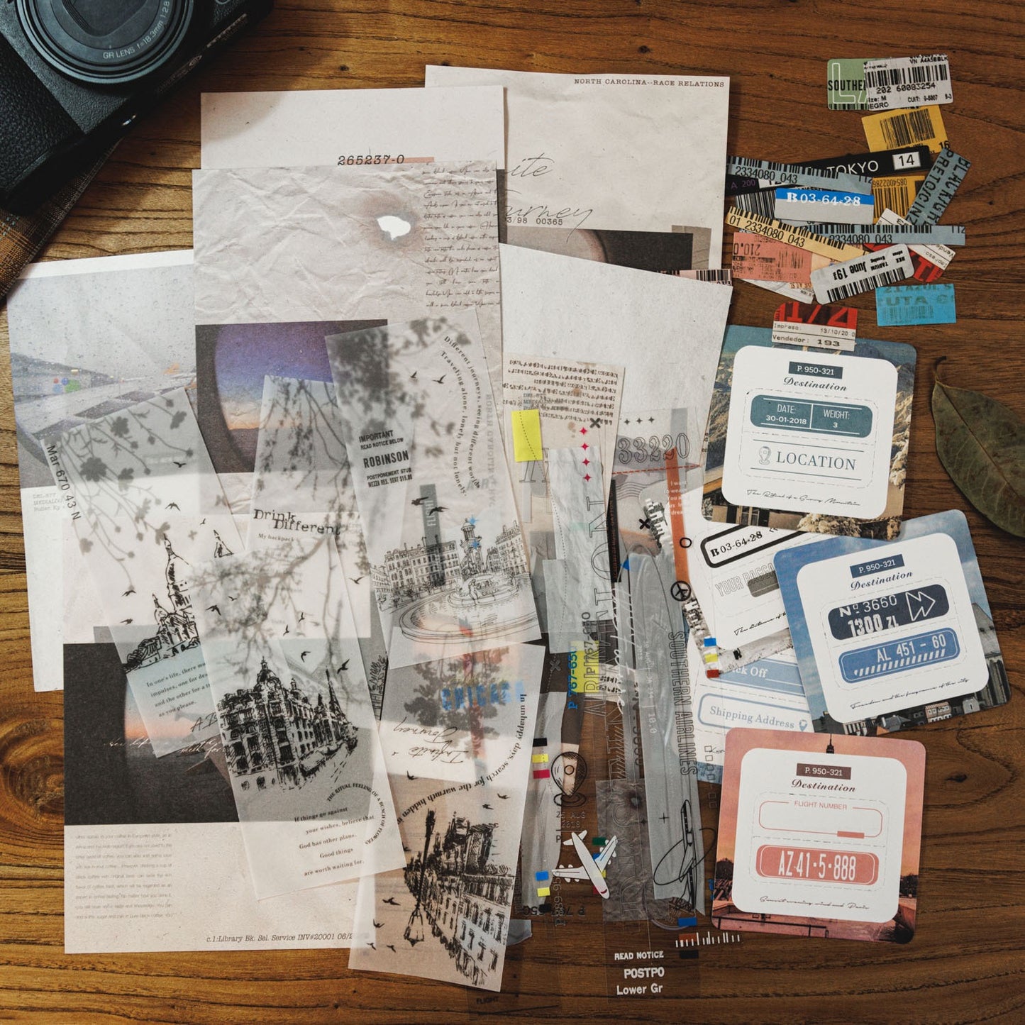 TJG 60pcs Bundle - Infinite Journey | Ephemera Paper | Sticker | Die Cut