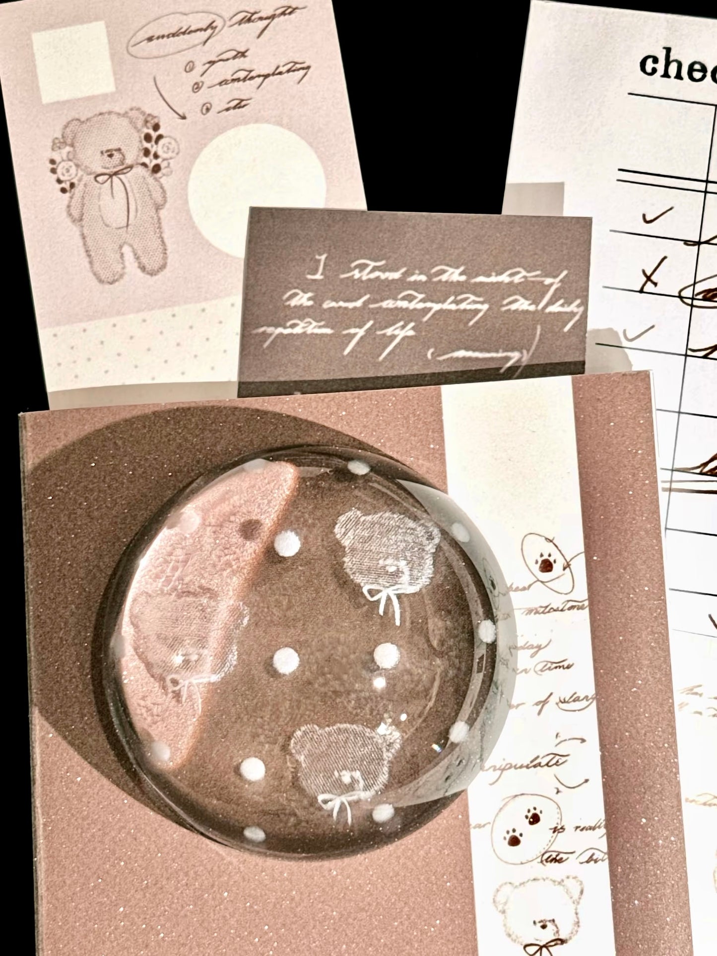 NEW! Xiao Xiao Studio - Bear Glass Paperweight | Desk Decor | Journal Accessories