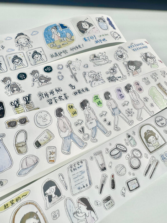 NEW! XBJia Studio - Everyday Things | Kiss-cut | 4.5cm Synthetic Paper Tape | Release Paper | 6M