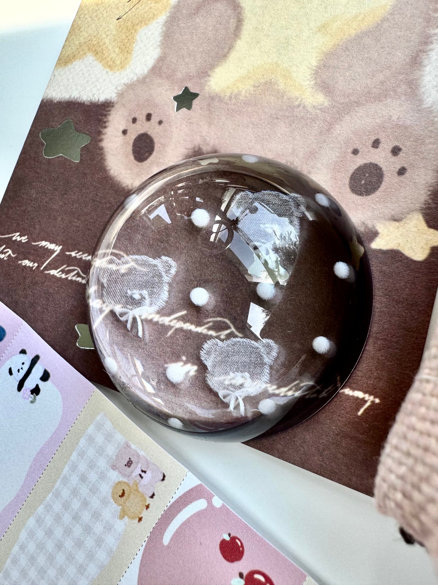 NEW! Xiao Xiao Studio - Bear Glass Paperweight | Desk Decor | Journal Accessories