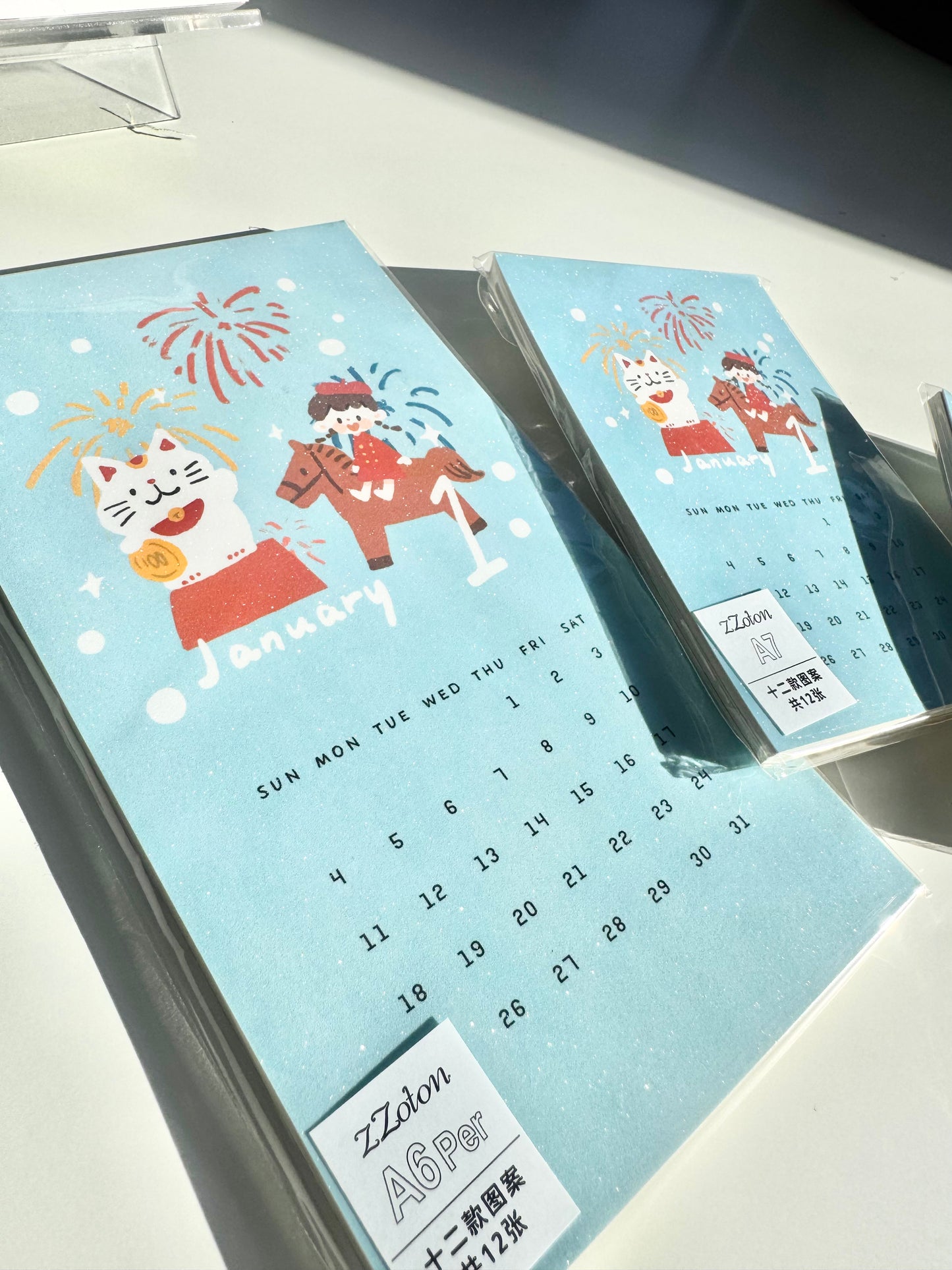 NEW! Molinta - 2026 Calendar | Glitter | 12 Sheet | M5/ A7 / A6 Personal Divider | Journaling Accessories