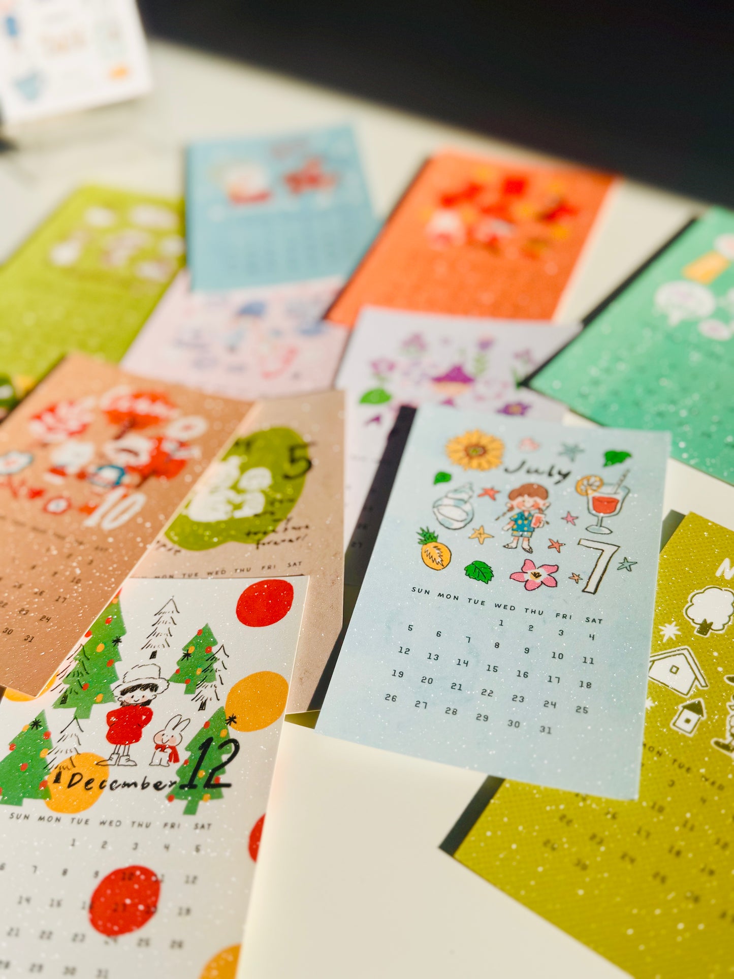 NEW! Molinta - 2026 Calendar | Glitter | 12 Sheet | M5/ A7 / A6 Personal Divider | Journaling Accessories