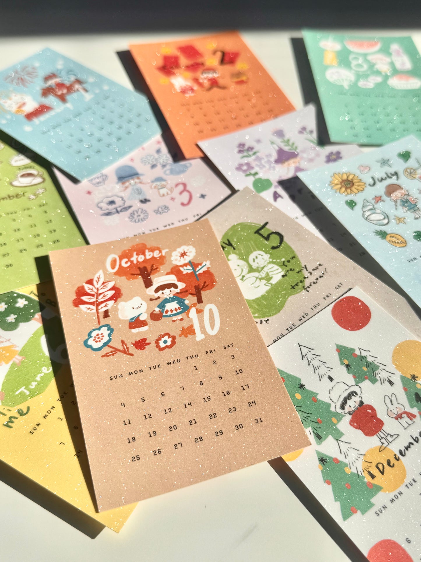 NEW! Molinta - 2026 Calendar | Glitter | 12 Sheet | M5/ A7 / A6 Personal Divider | Journaling Accessories