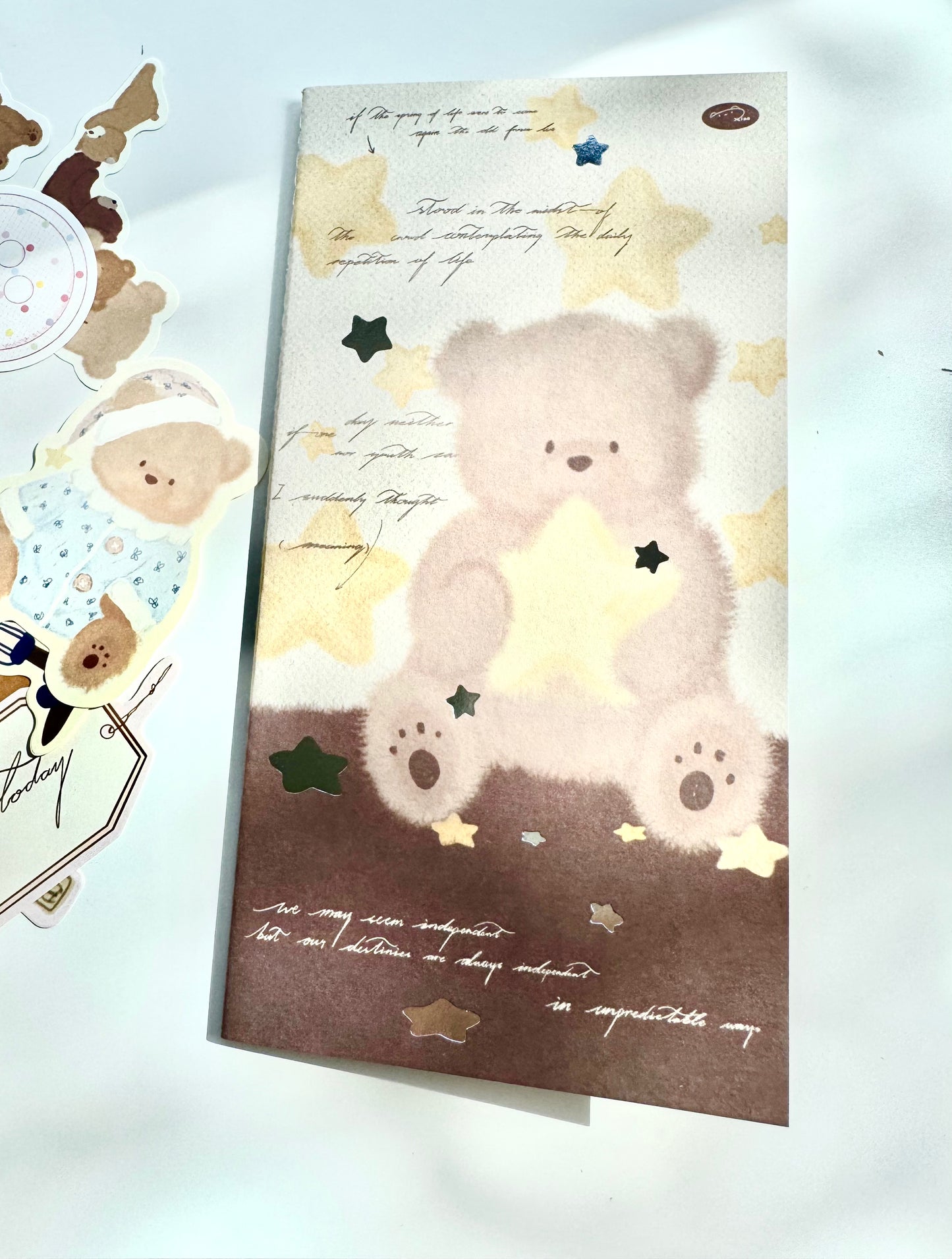 NEW! Xiao Xiao Studio - Hugging a Star | Silver Foil | Standard Size | Colorful Insert | 32p TN Refill | Journaling Accessories