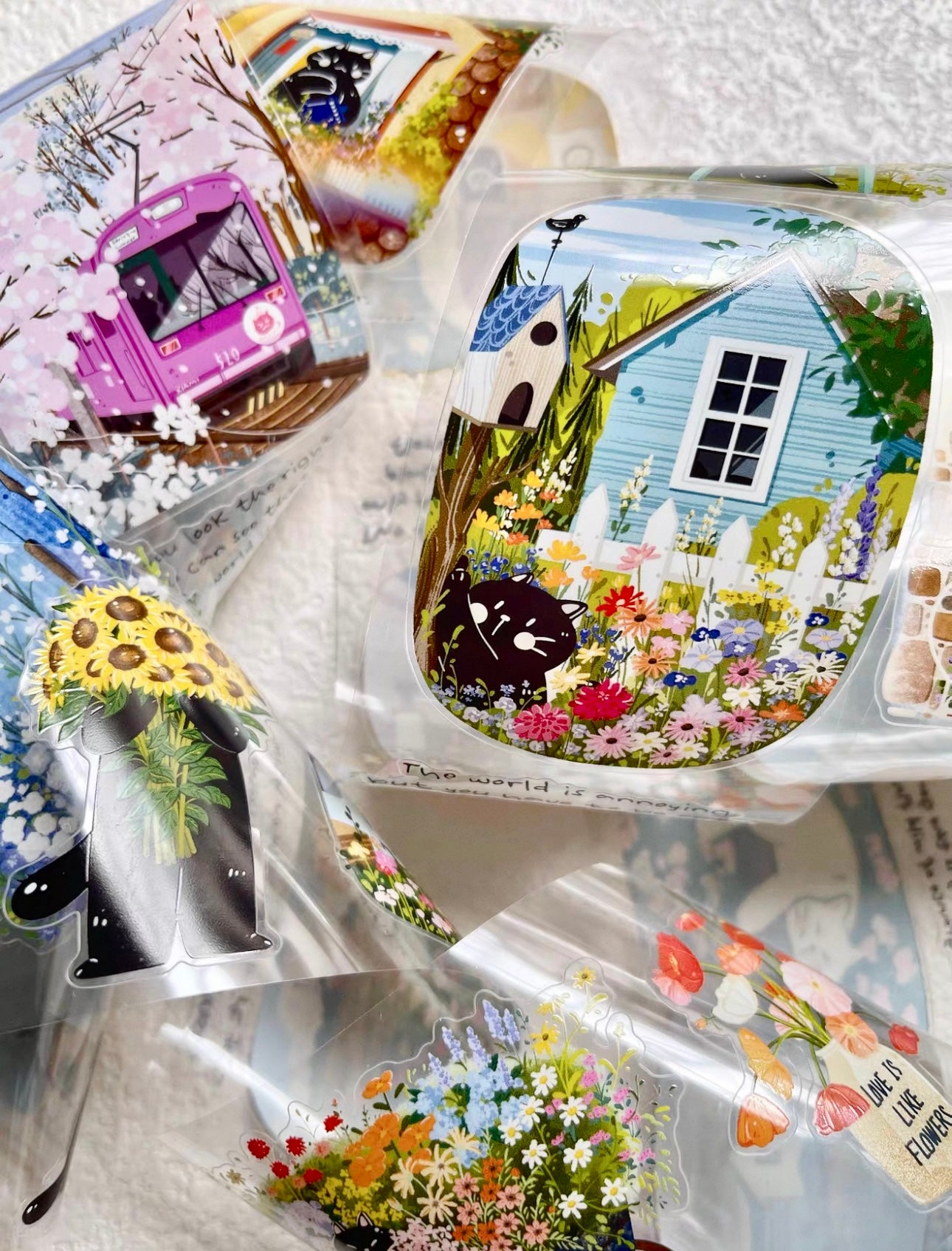 Xiami Studio - Spring Blossom Field | Kiss-cut | 6cm Glossy PET Tape | Release Paper | 5M