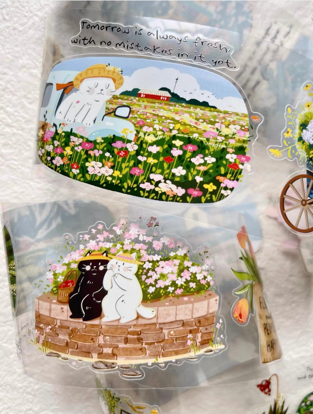 Xiami Studio - Spring Blossom Field | Kiss-cut | 6cm Glossy PET Tape | Release Paper | 5M