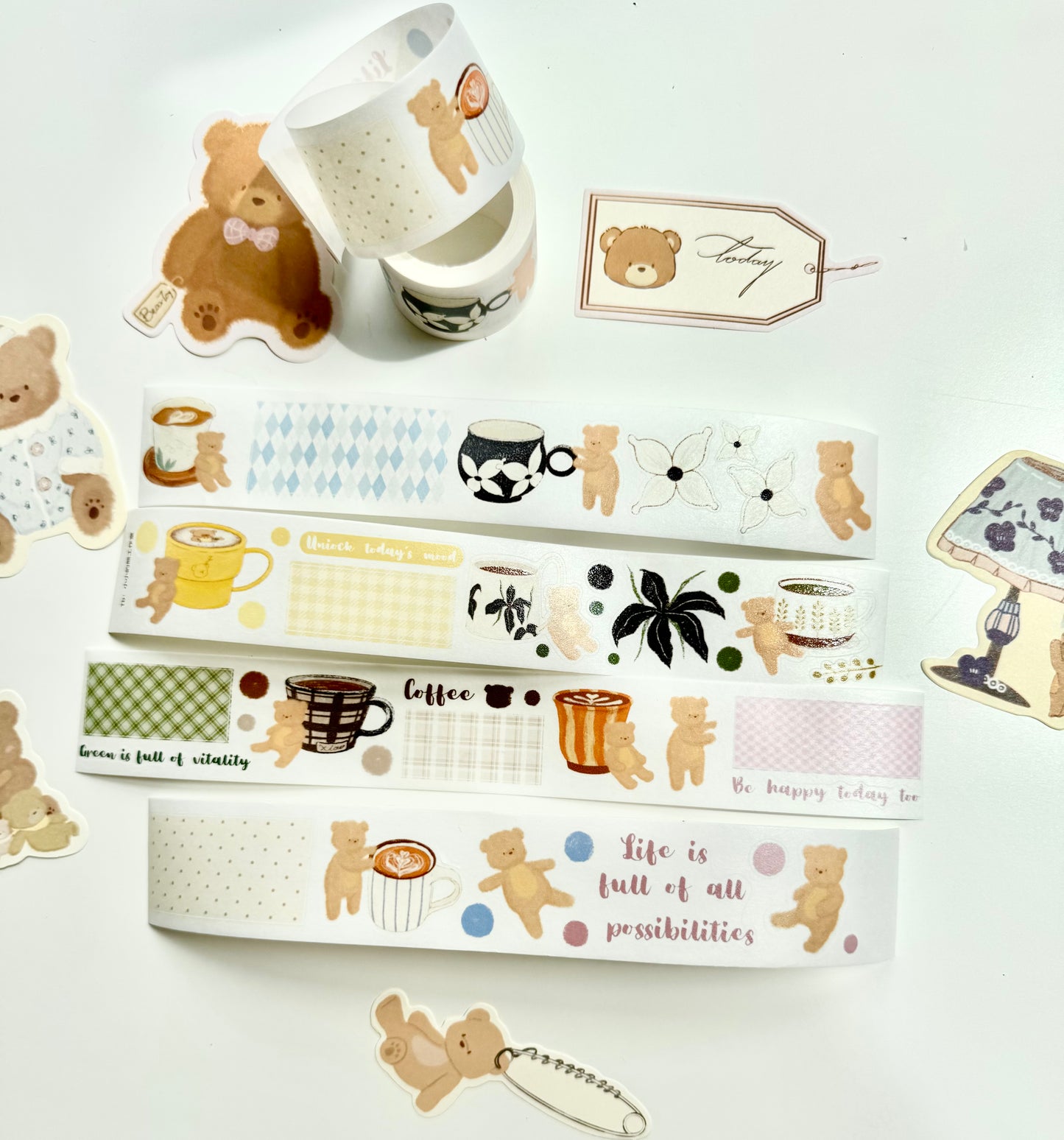 NEW! Xiao Xiao Studio - Everyday Coffee | Kiss-cut | 3.5cm Washi Tape | Release Paper | 5.28M