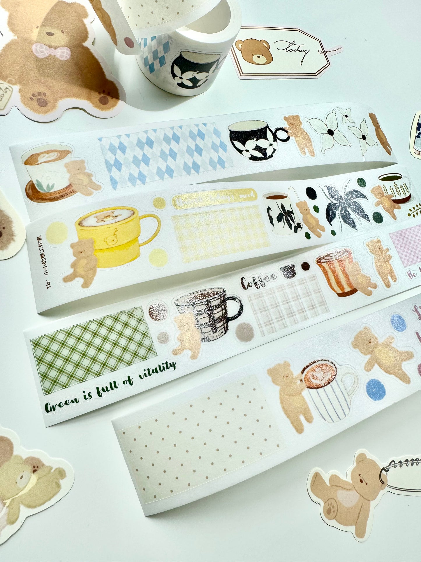 NEW! Xiao Xiao Studio - Everyday Coffee | Kiss-cut | 3.5cm Washi Tape | Release Paper | 5.28M