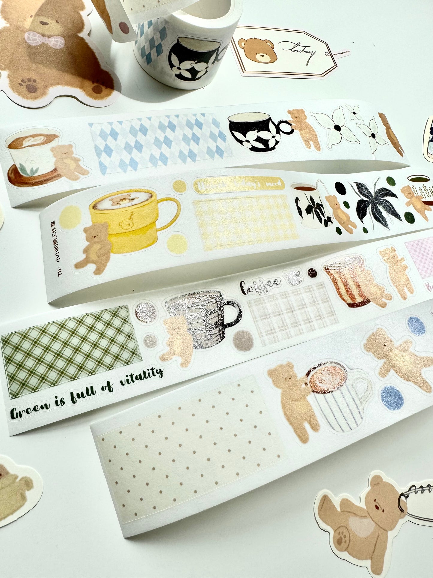 NEW! Xiao Xiao Studio - Everyday Coffee | Kiss-cut | 3.5cm Washi Tape | Release Paper | 5.28M