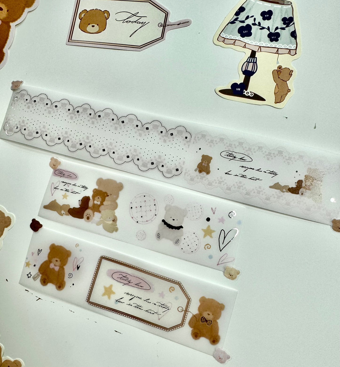 NEW! Xiao Xiao Studio - Plush Bear | Silver Foil | 4cm Tracing Paper | Non-Adhesive | NO Release Paper | 5M