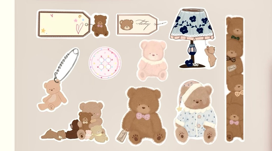 NEW! Xiao Xiao Studio - Lace Bear A | Shaped | 20 Sheets Memo Pad | Ephemera Paper