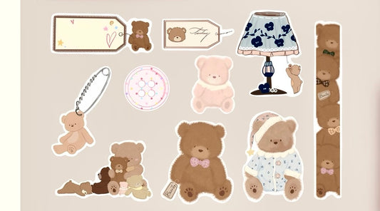 NEW! Xiao Xiao Studio - Lace Bear A | Shaped | 20 Sheets Memo Pad | Ephemera Paper