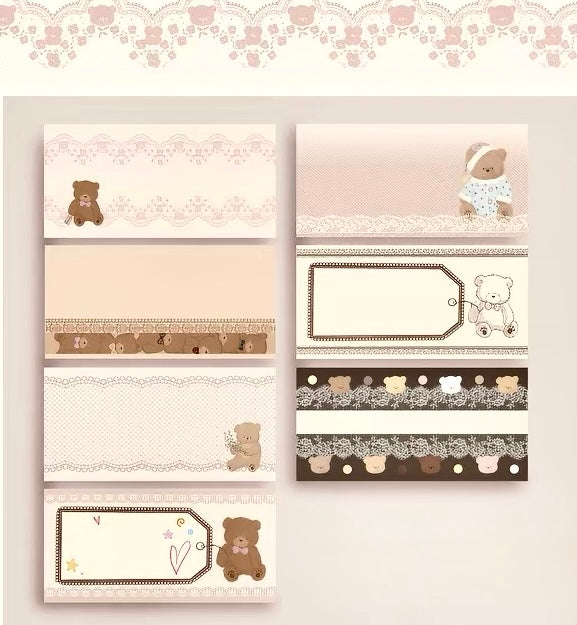 NEW! Xiao Xiao Studio - Lace Bear B | 35 Sheets Memo Pad | Ephemera Paper