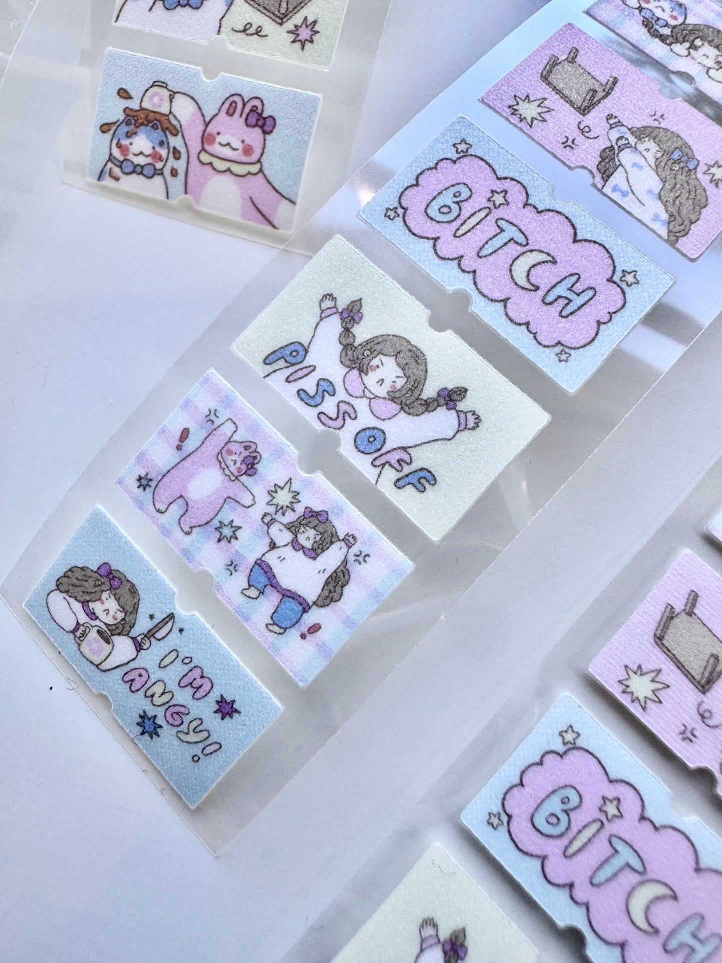 NEW! Sho Little Happiness - Angry Besties | Glitter | Label Sticker Tape