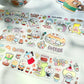 NEW! Bunny & Pear Studio - A Bite with Friends | Kiss-cut | 5cm Glitter PET Tape | Release Paper | 5.1M