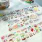 NEW! Bunny & Pear Studio - A Bite with Friends | Kiss-cut | 5cm Glitter PET Tape | Release Paper | 5.1M