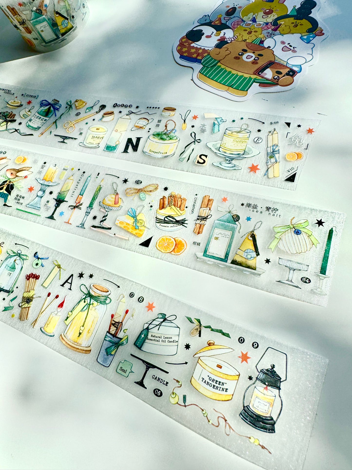NEW! Bunny & Pear Studio - The Ritual of Scent | Kiss-cut | 4.5cm Glitter PET Tape | Release Paper | 5.22M