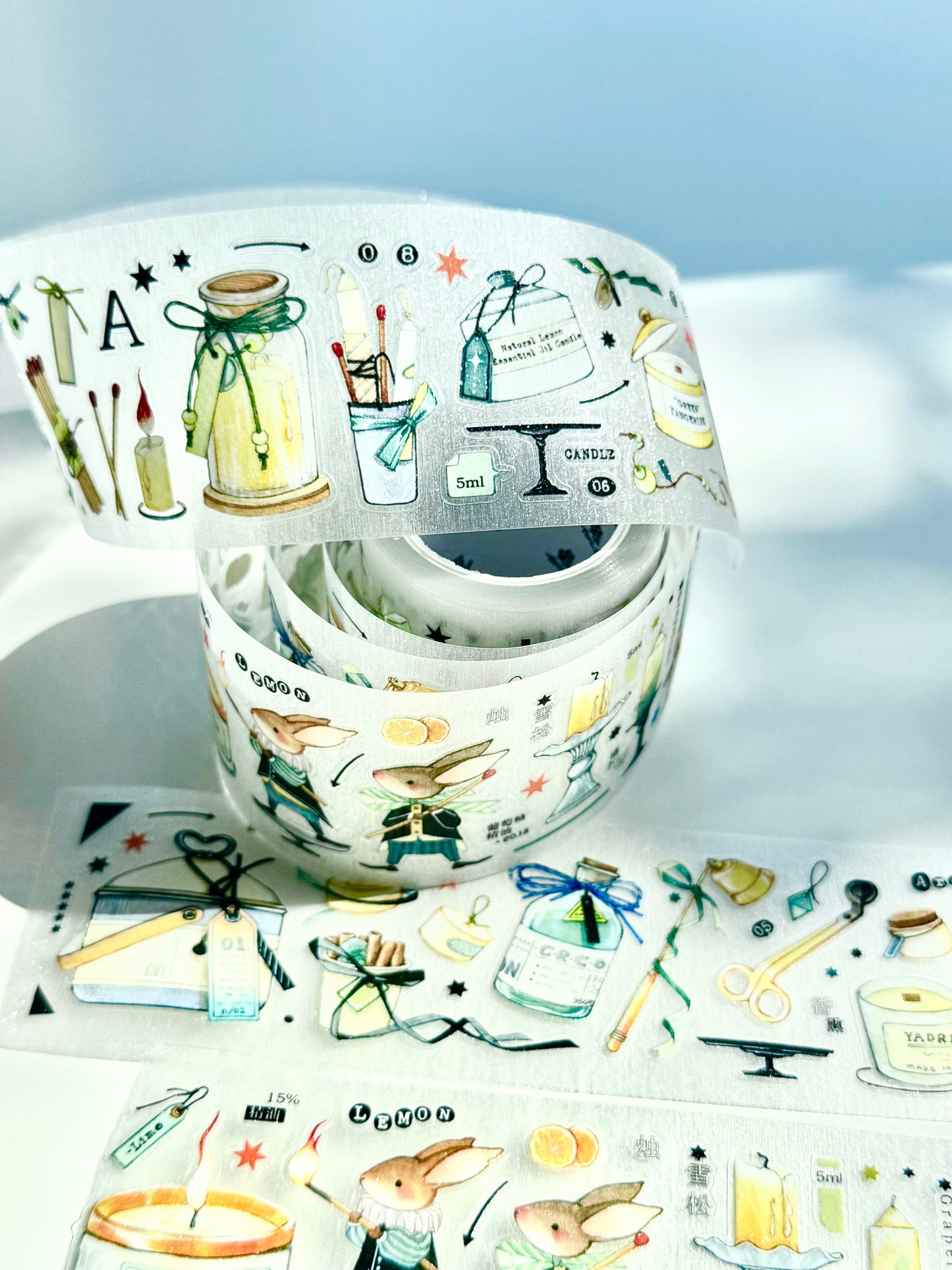 NEW! Bunny & Pear Studio - The Ritual of Scent | Kiss-cut | 4.5cm Glitter PET Tape | Release Paper | 5.22M