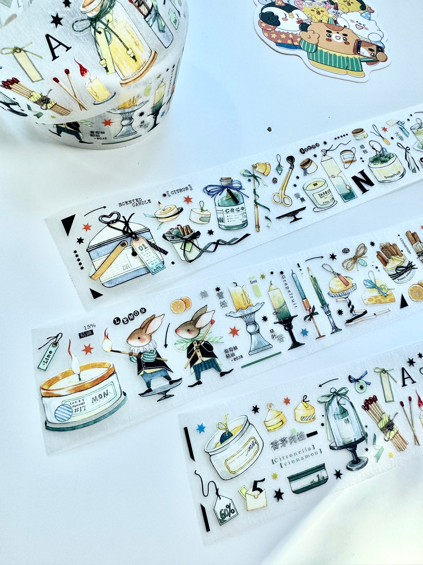 NEW! Bunny & Pear Studio - The Ritual of Scent | Kiss-cut | 4.5cm Glitter PET Tape | Release Paper | 5.22M