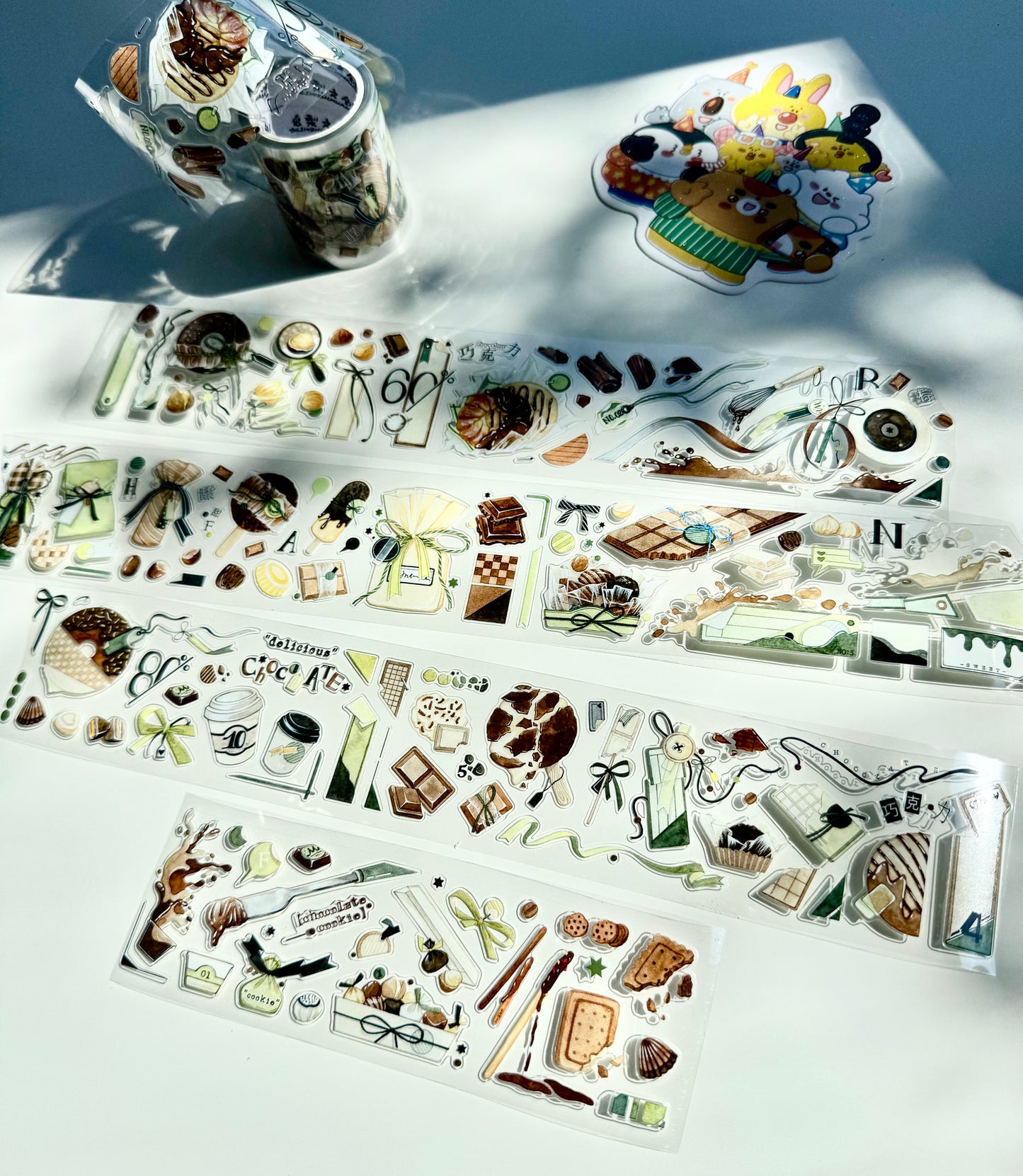 NEW! Bunny & Pear Studio - Chocolate | Kiss-cut | 5cm PET Tape | Release Paper | 5M