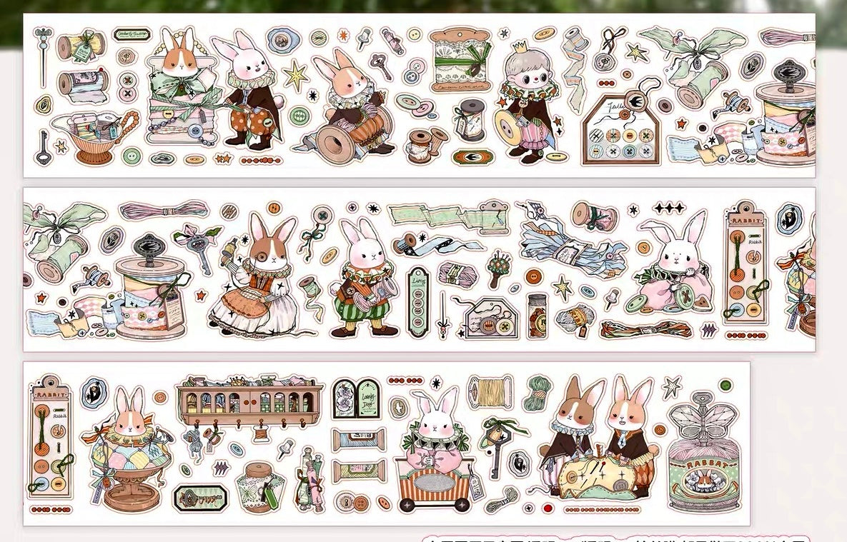 NEW! Bunny & Pear Studio - Bunny's Workshop | Kiss-cut | 5cm PET Tape | Release Paper | 5.4M
