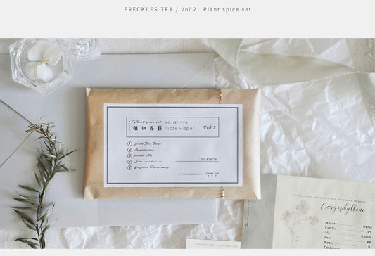 LAST CHANCE! Freckles Tea- 50pcs Plant Spice Memo Pad | Ephemera Paper