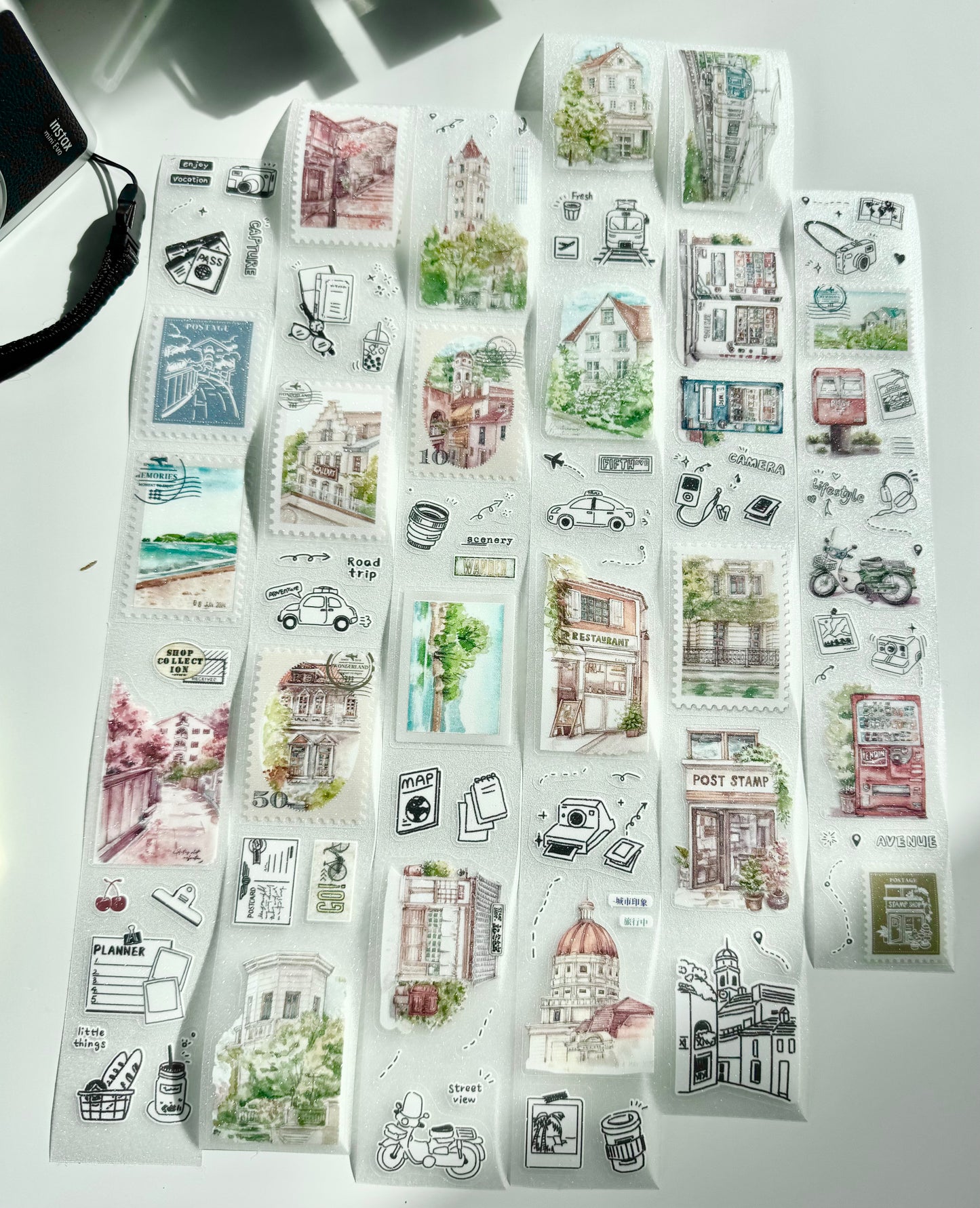 NEW! Qiqiyu Art Studio (QQY) - Vol.10 Leisurely Journey | Kiss-cut | 4.3cm Glitter PET Tape | Release Paper | 6M