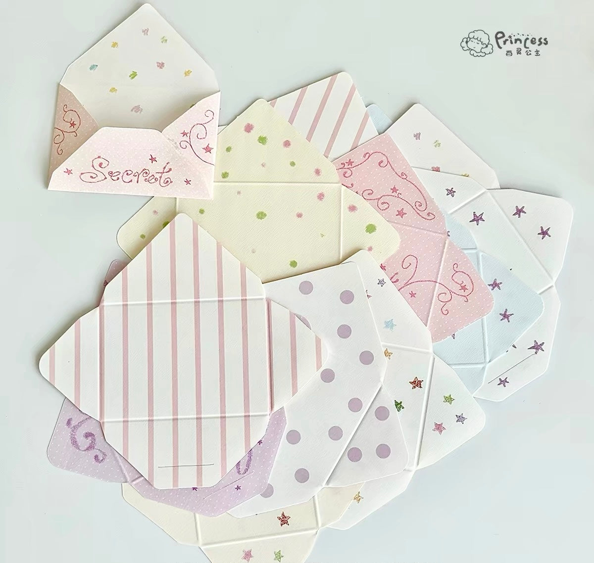NEW! Princess Studio - Princess's Letter | 20 Sheets | Fold Line | DIY Envelope Memo | Ephemera Paper