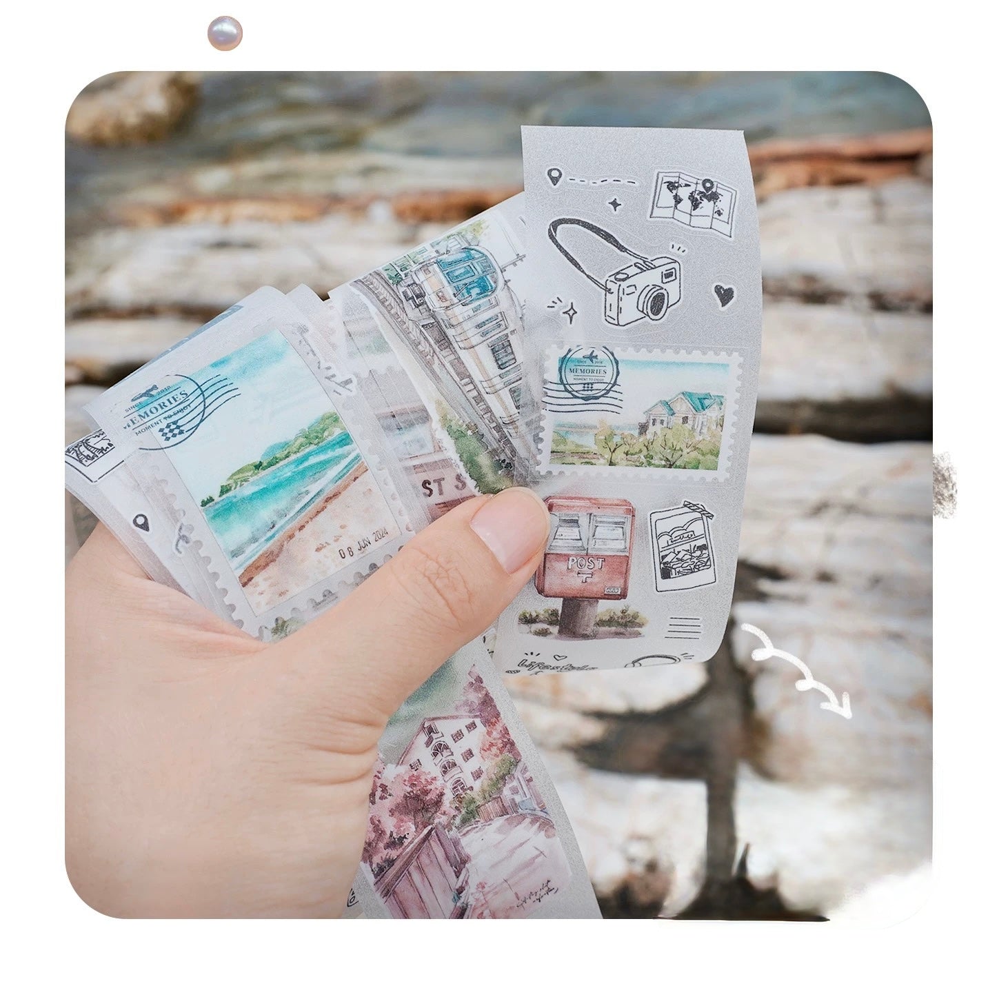 NEW! Qiqiyu Art Studio (QQY) - Vol.10 Leisurely Journey | Kiss-cut | 4.3cm Glitter PET Tape | Release Paper | 6M