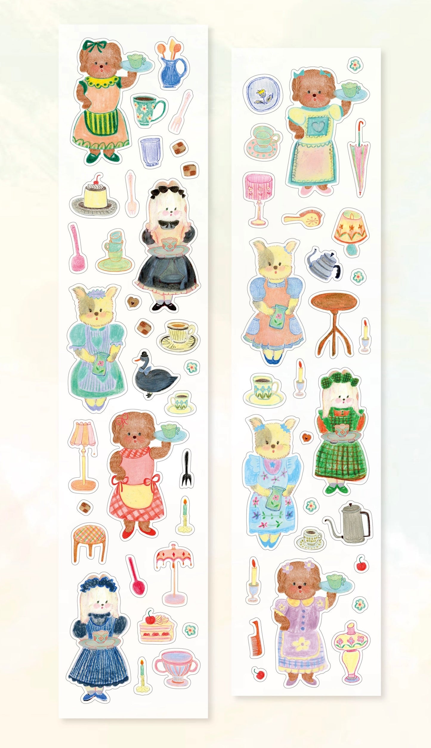 PUKAPUKA - Puppy Café | Kiss-cut | 5cm Tape | Release Paper | 5.28M