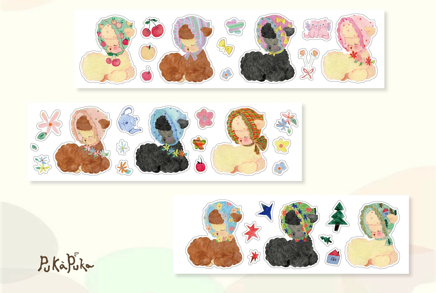 PUKAPUKA - Little Lamb's Nap | Kiss-cut | 4cm Tape | Release Paper | 5.2M