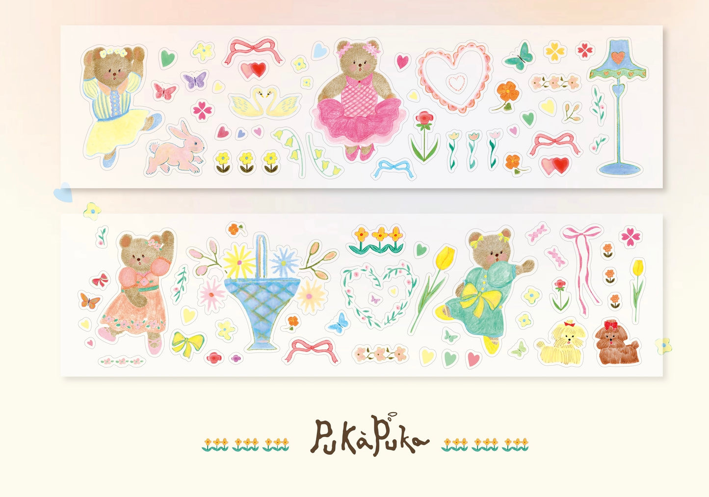 PUKAPUKA - Teddy's Waltz | Kiss-cut | 5cm Tape | Release Paper | 5.25M