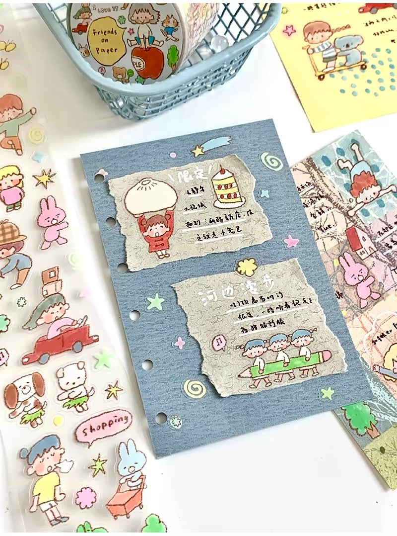 NEW! Molinta - Friends on Paper | Kiss-cut | 4.5cm PET Tape | Release Paper | 5M