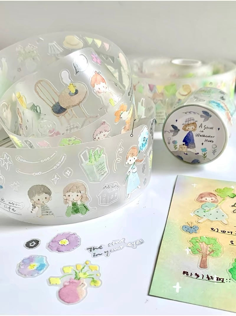 Molinta - A stroll in walkcolor hues | Kiss-cut | Silver Foil | 4.5cm PET Tape | Release Paper | 5M