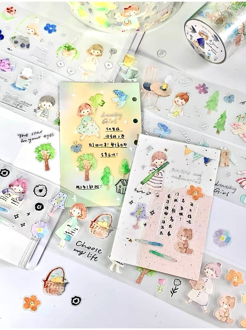 Molinta - A stroll in walkcolor hues | Kiss-cut | Silver Foil | 4.5cm PET Tape | Release Paper | 5M