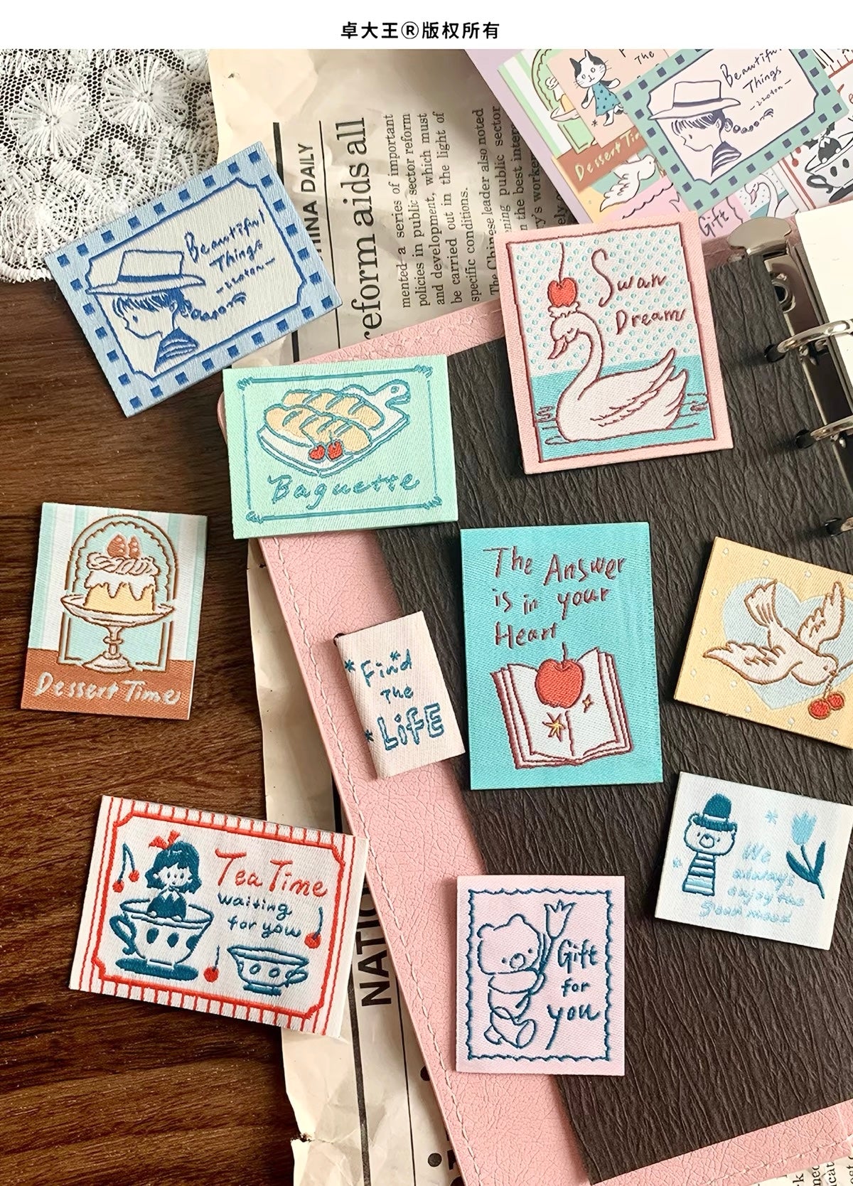 NEW! Molinta - Fabric Sticker | 10pcs | Journaling Accessories