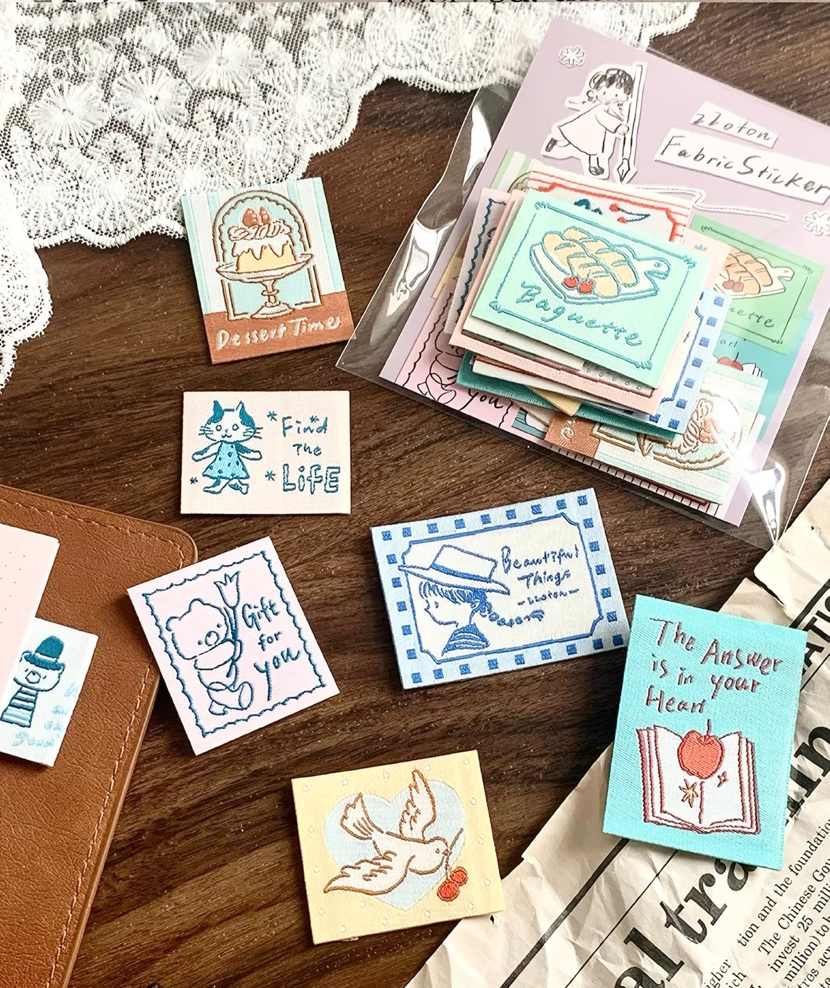 NEW! Molinta - Fabric Sticker | 10pcs | Journaling Accessories