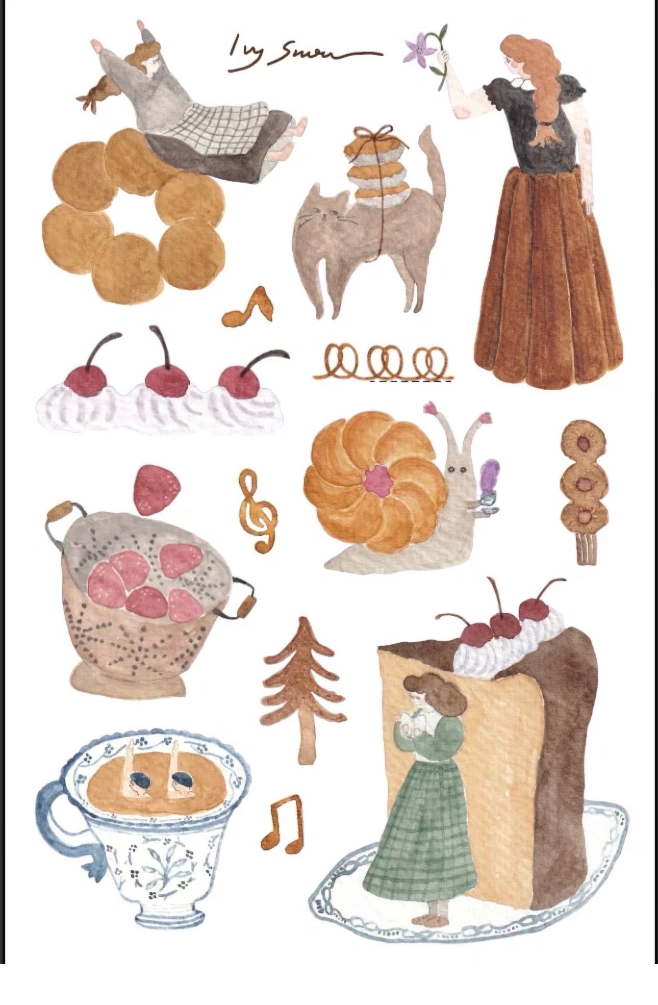 NEW! Ivy Snow - Sweet O'Clock  | 2 Sheets | Rub On Sticker
