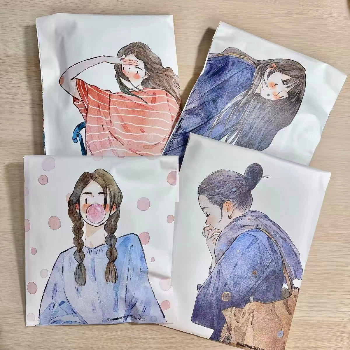 NEW! DingDing - Vol.11 Illustrated Paper Envelope | 8pcs Double-Sided Print | Envelope Only | Journaling Accessories