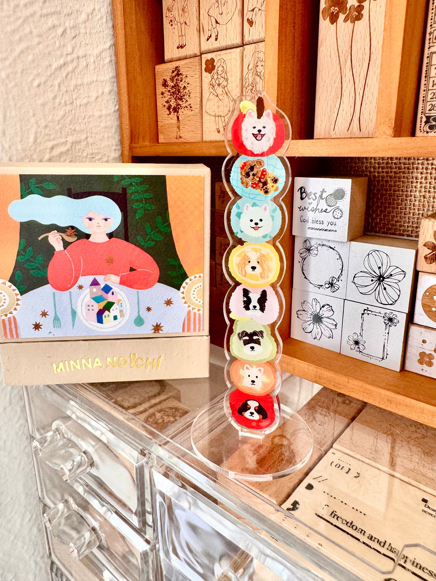 Twilight Studio - Fruit Puppy | Tape Holder | Acrylic Display Stands | Desk Decoration | Journaling Accessories