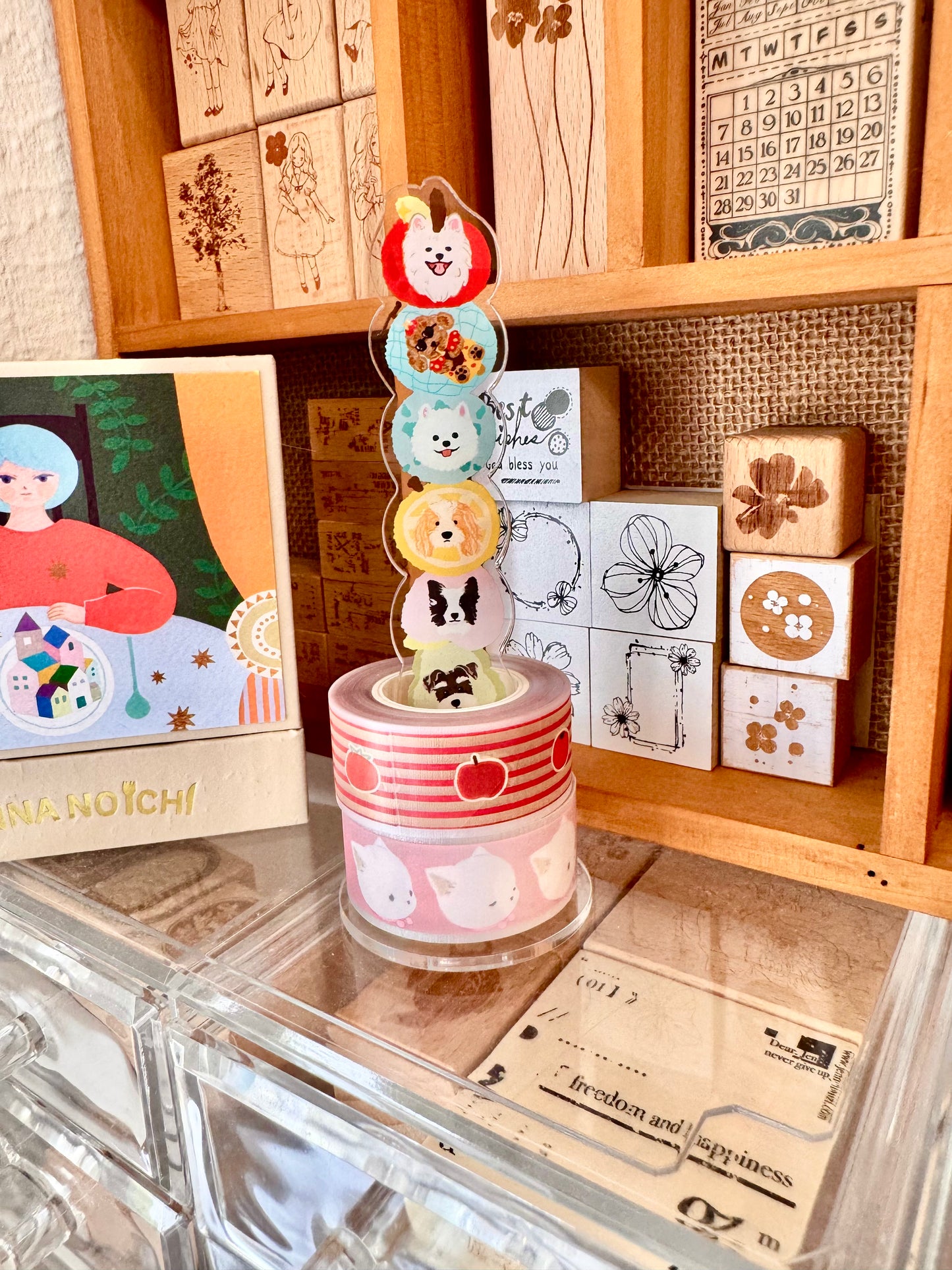 Twilight Studio - Fruit Puppy | Tape Holder | Acrylic Display Stands | Desk Decoration | Journaling Accessories