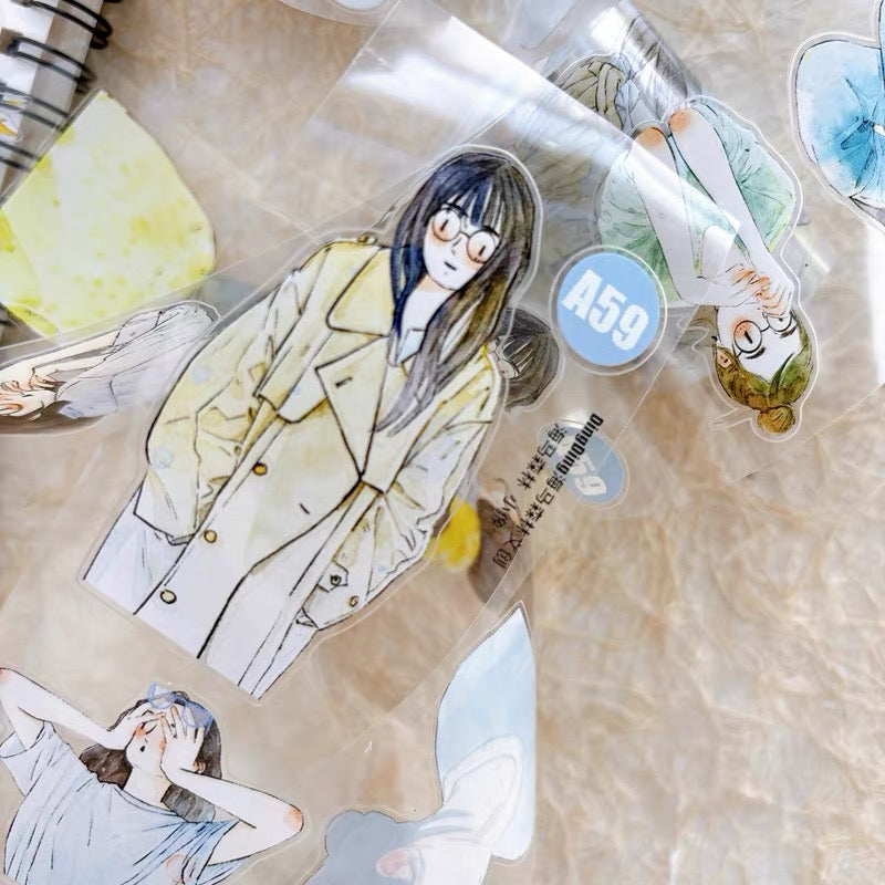 NEW! DingDing - A59 Little Figures | Kiss-cut | 5cm PET Tape | Release Paper | 5M