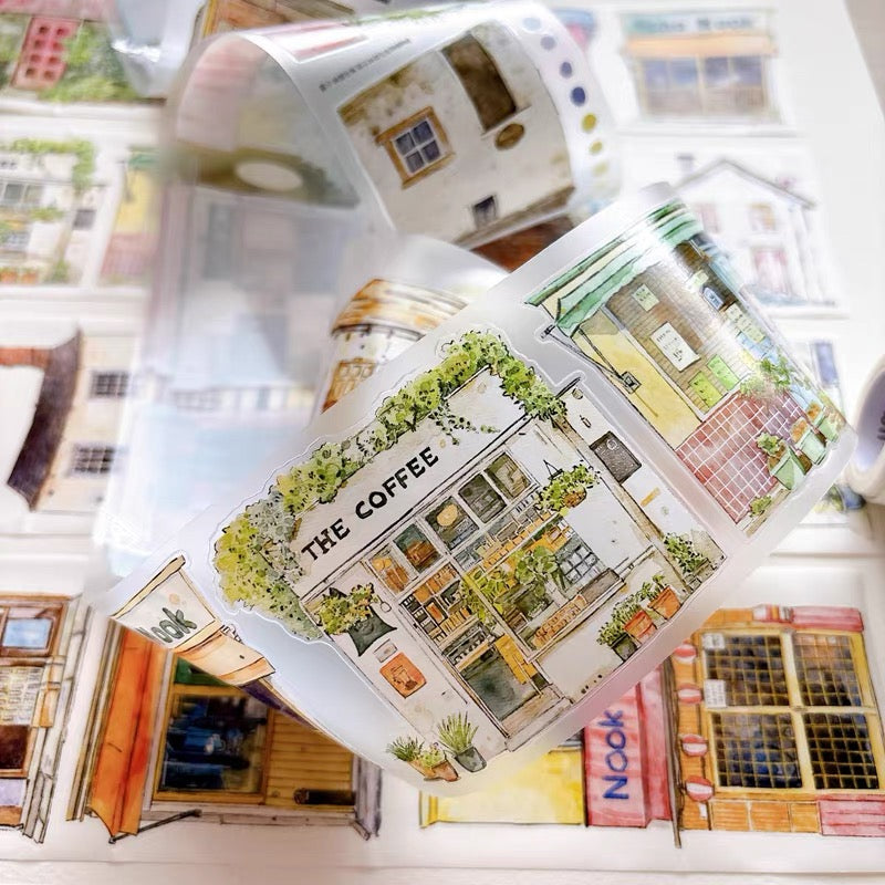 NEW! DingDing - A60 Little Shops | Kiss-cut | 7cm PET Tape | Release Paper | 5M