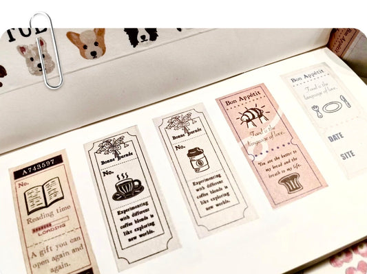 Twilight Studio - Vintage Ticket | 3cm Washi Tape | Basic Tapes | Release Paper | 2M