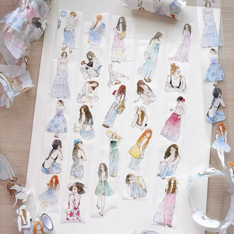 NEW! DingDing - A61 Summer Breeze  | Kiss-cut | 5cm PET Tape | Release Paper | 6M
