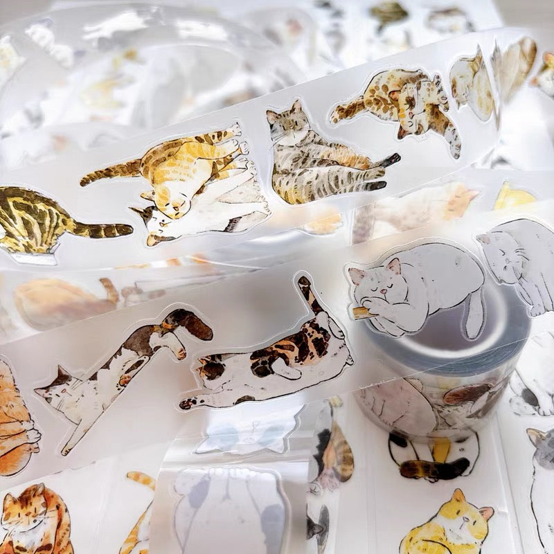 NEW! DingDing - A62 Cats | Kiss-cut | 3cm PET Tape | Release Paper | 6M