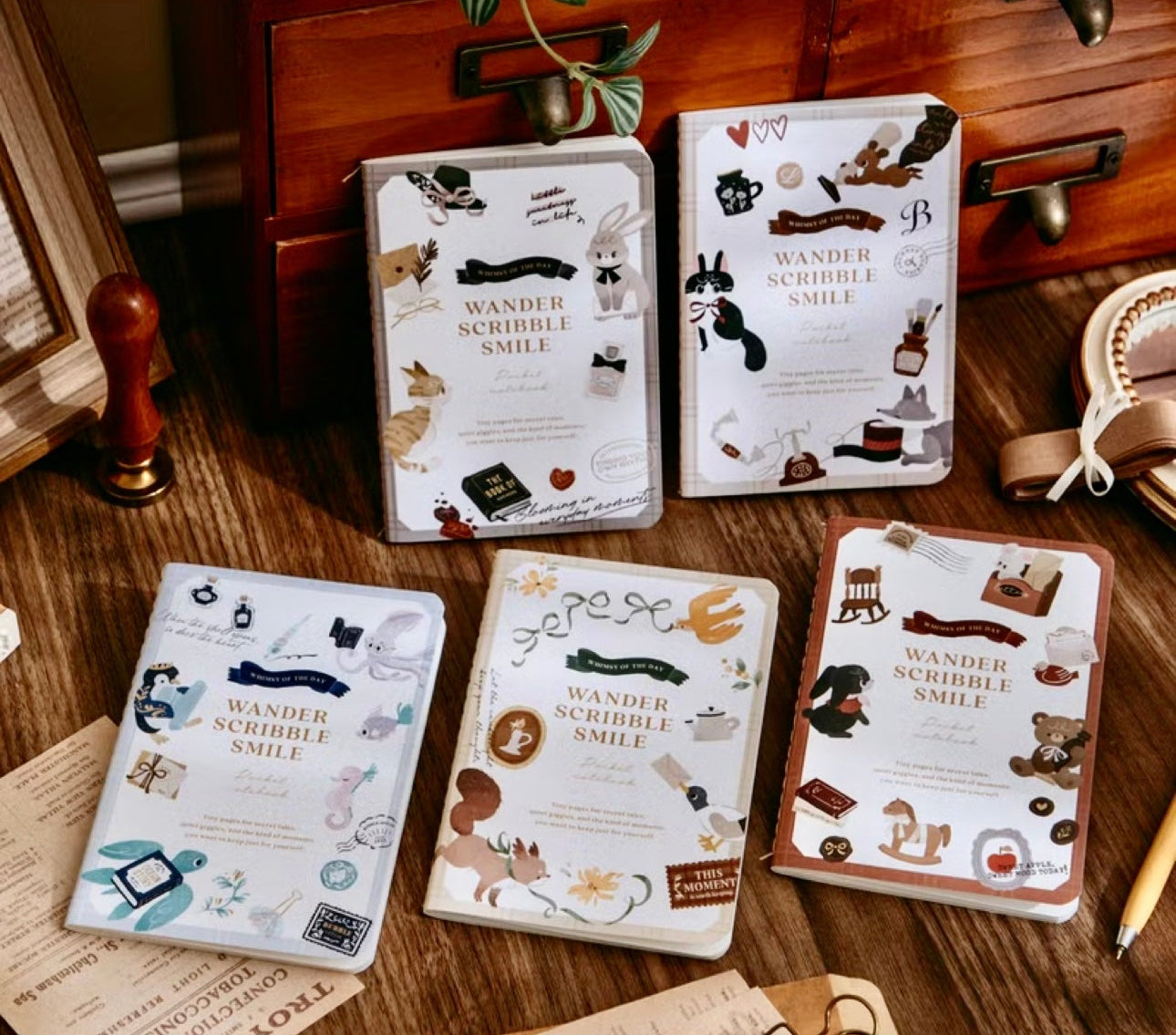 NEW! wwiinngg - 32p Thread-bound Notebooks | Passport Size | Blank Inner Pages | Planner | Journaling Accessories