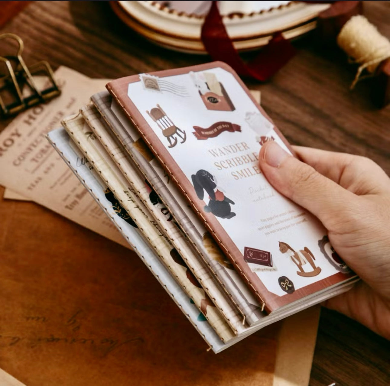 NEW! wwiinngg - 32p Thread-bound Notebooks | Passport Size | Blank Inner Pages | Planner | Journaling Accessories