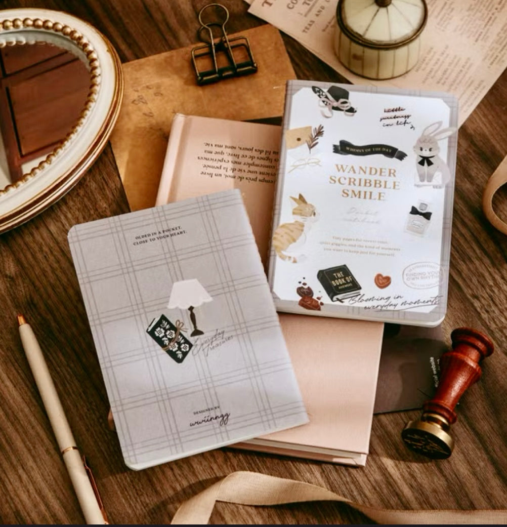 NEW! wwiinngg - 32p Thread-bound Notebooks | Passport Size | Blank Inner Pages | Planner | Journaling Accessories