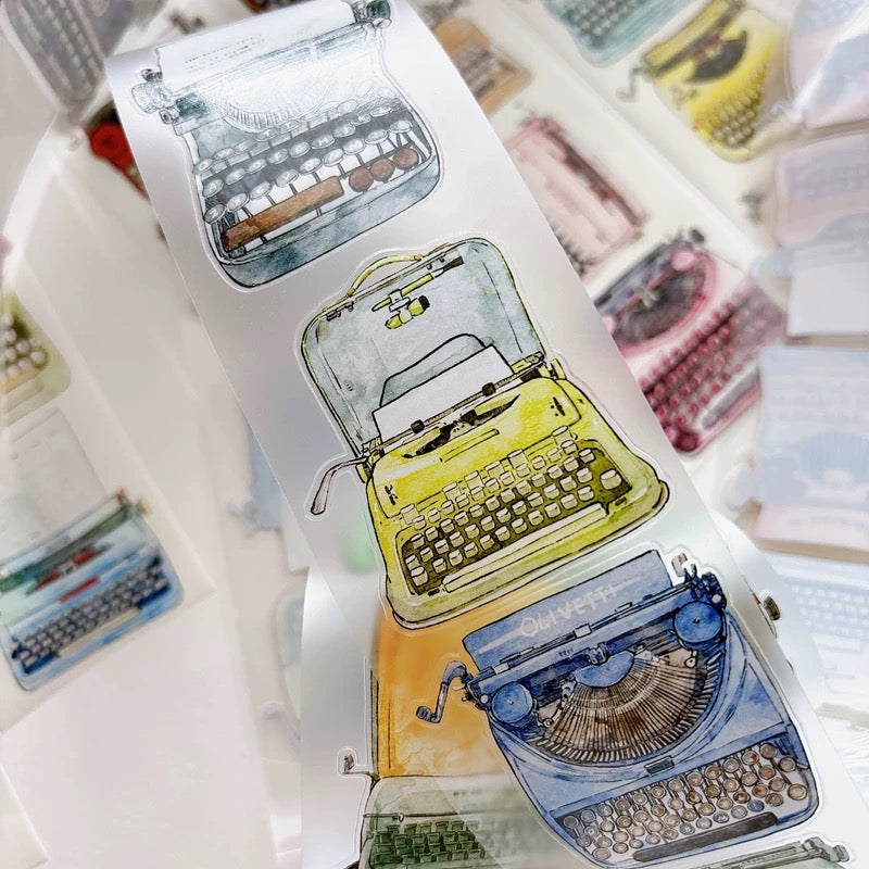 NEW! DingDing - A64 Vintage Typewriters | Kiss-cut | 5.5cm Tape | Release Paper | 5M